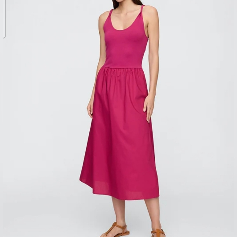 NWT GAP Fuchsia Pink Fit & Flare Dress XL Minimalist  Preppy